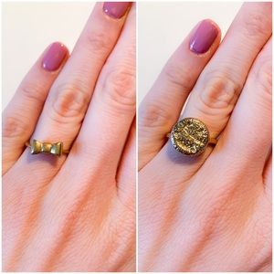 Set of 2 gold Madewell rings